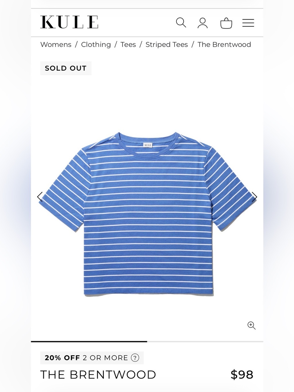 KULE like new Blue and White Striped Tee